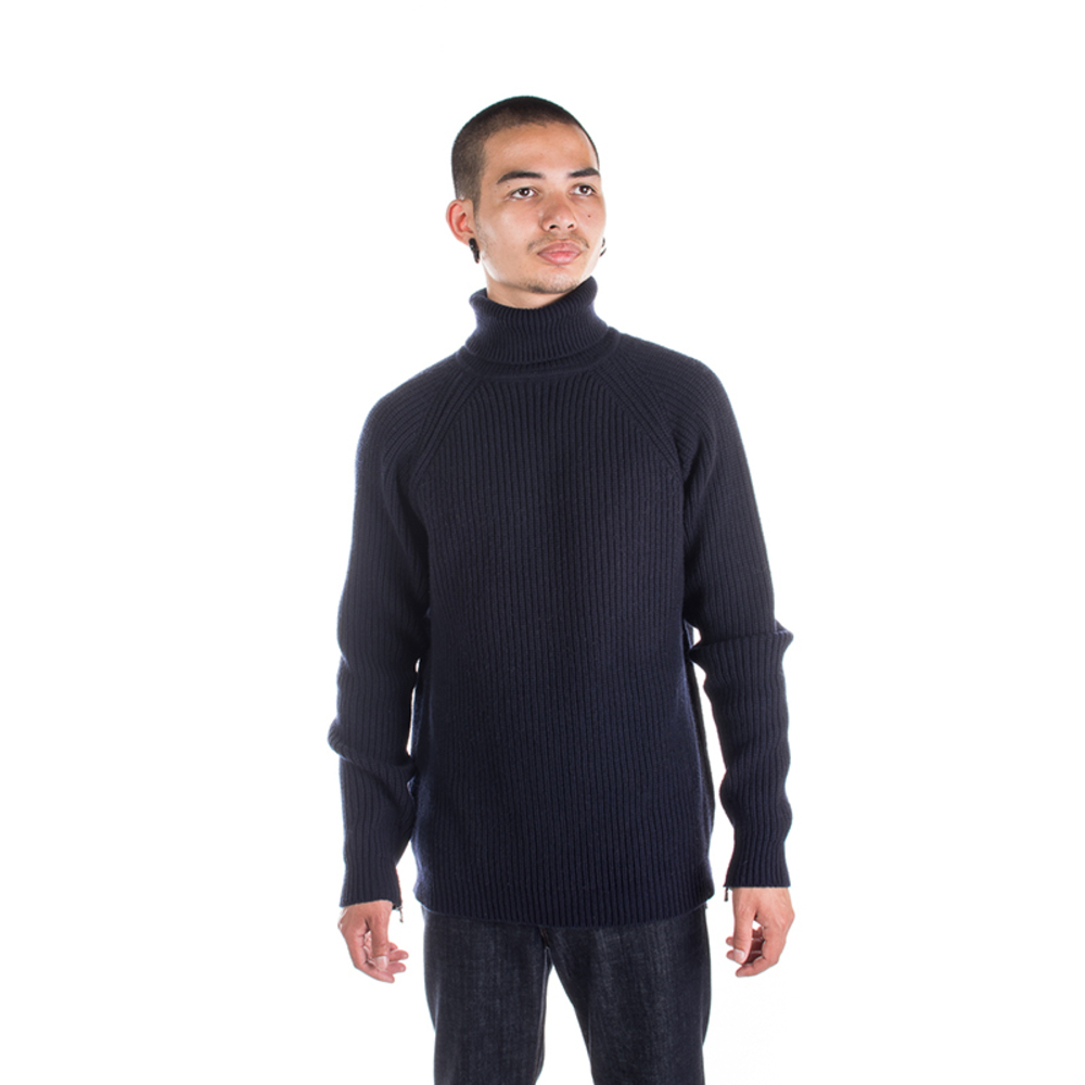MAURO GRIFONI NAVY BLUE KNIT SWEATER | MENS SIZE L